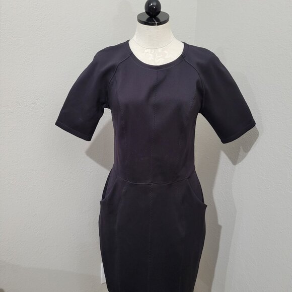 Lululemon Power Date Dress black neoprene scuba dress pockets size 10 - Picture 4 of 8